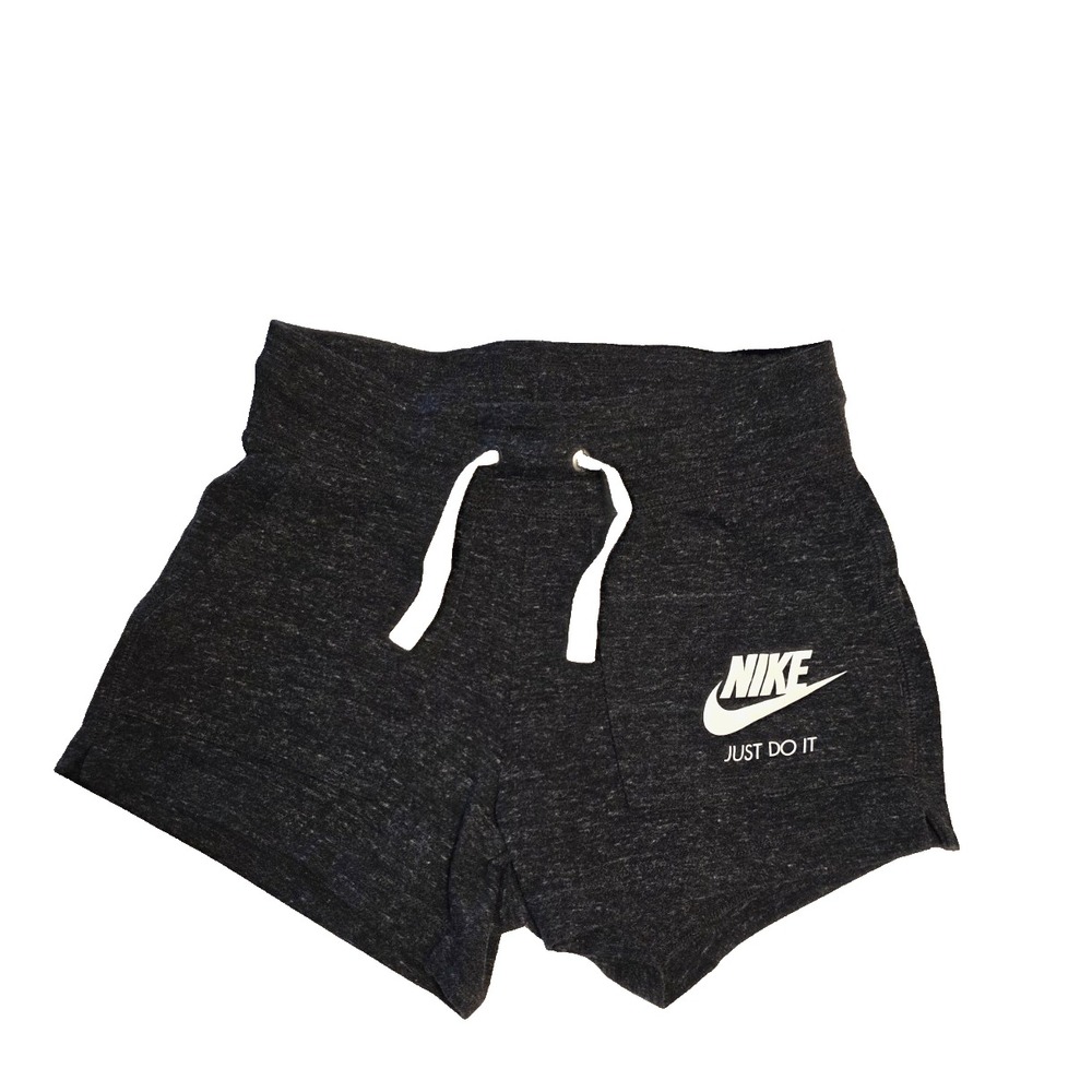 Nike Women Lounge Shorts XS Charcoal Heather Fleece Casual Drawstring Cozy Soft - Picture 1 of 7